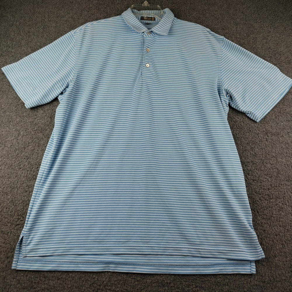 Peter Millar Summer Comfort Golf Polo Shirt Galveston Country Club Large Striped